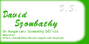 david szombathy business card